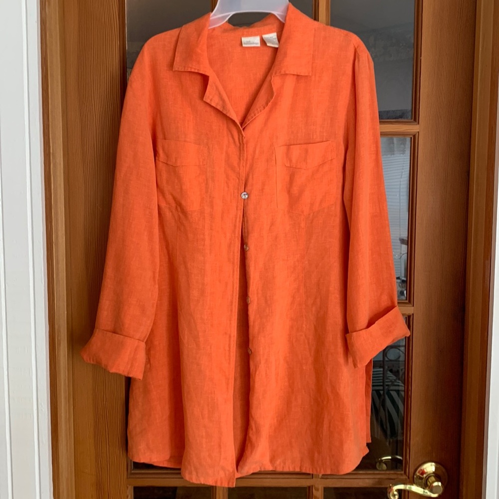 Soft Surroundings Fall Button Down Flowy Blouse